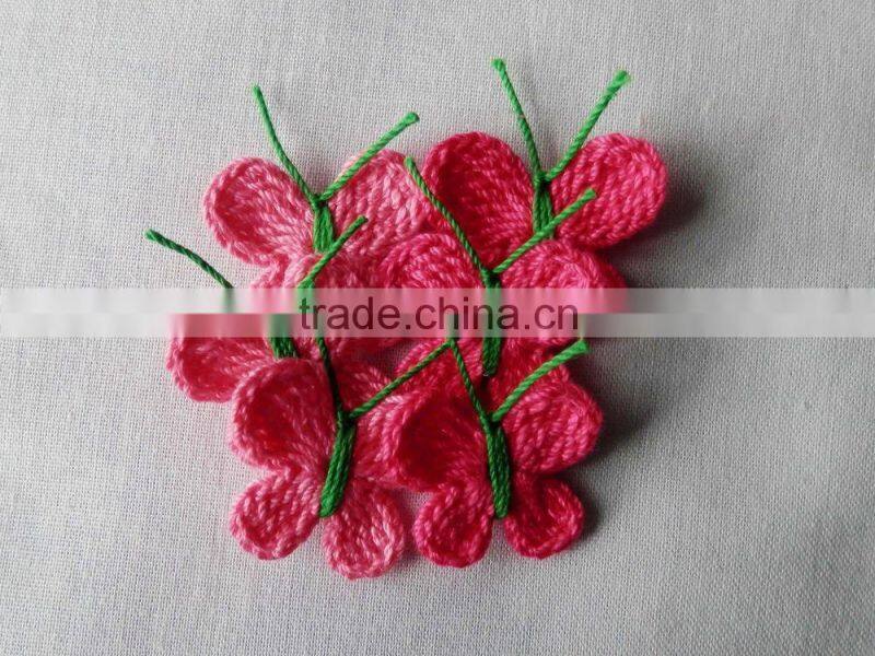 Crochet Pink Butterfly Appliques,Accessories,Supplies,Valentine