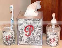 furniture/shelf/acrylic bathroom accessory set-y130966/toothpaste&tooth glass holder/soapbox