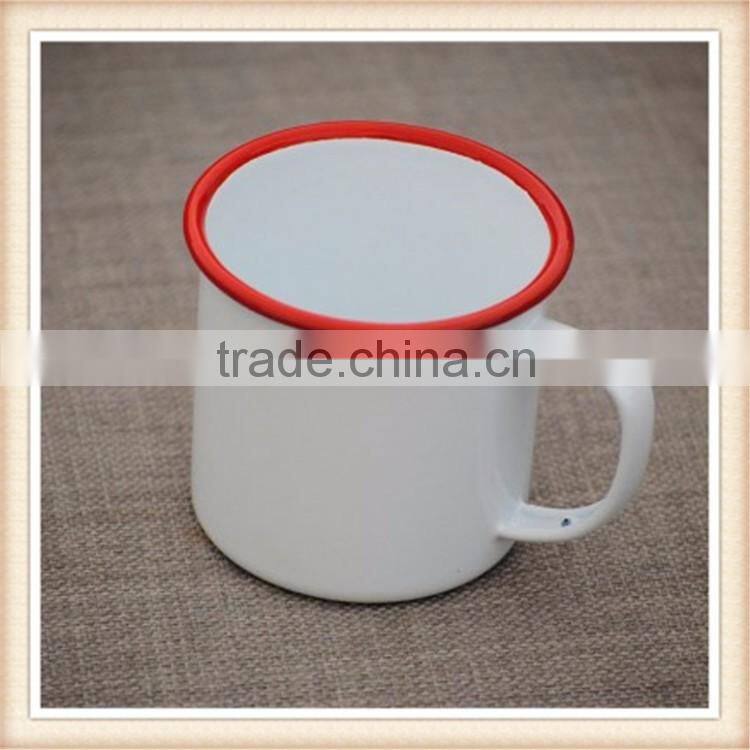Promotional gift items High Quality Personalized private label white enamel camping mug enamel cup enamelware wholesale