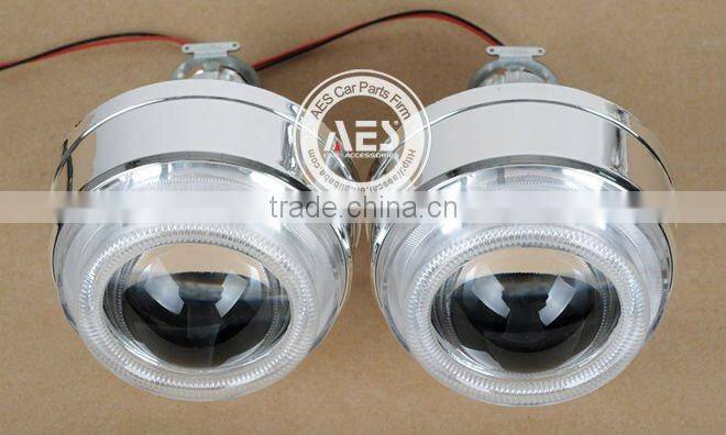 NEWEST!Integrated structure double angel eyes bi-xenon projector lens,all in one for headlight
