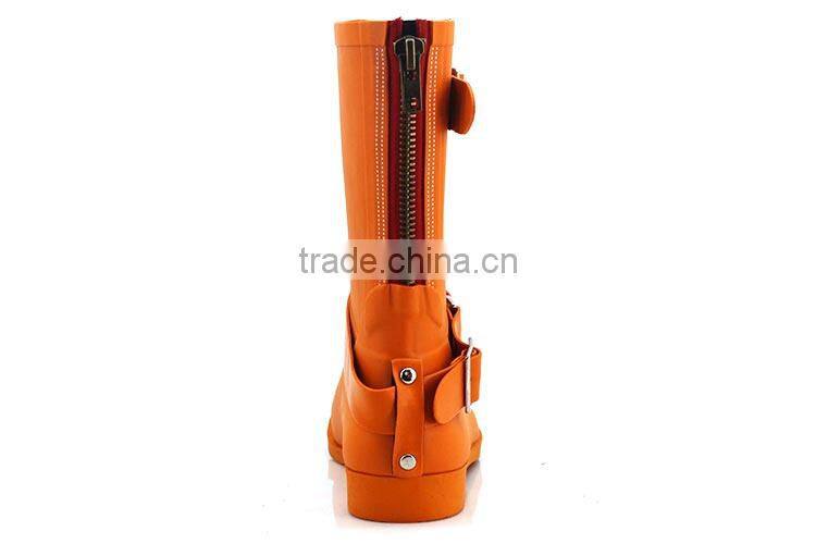 NEW PRODUCTS CUSTOMISED orange rubber rain boots with lace