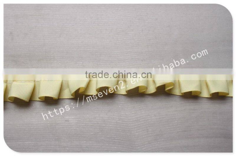Fashional yellow 2cm width folding trims for swimwear wholesale