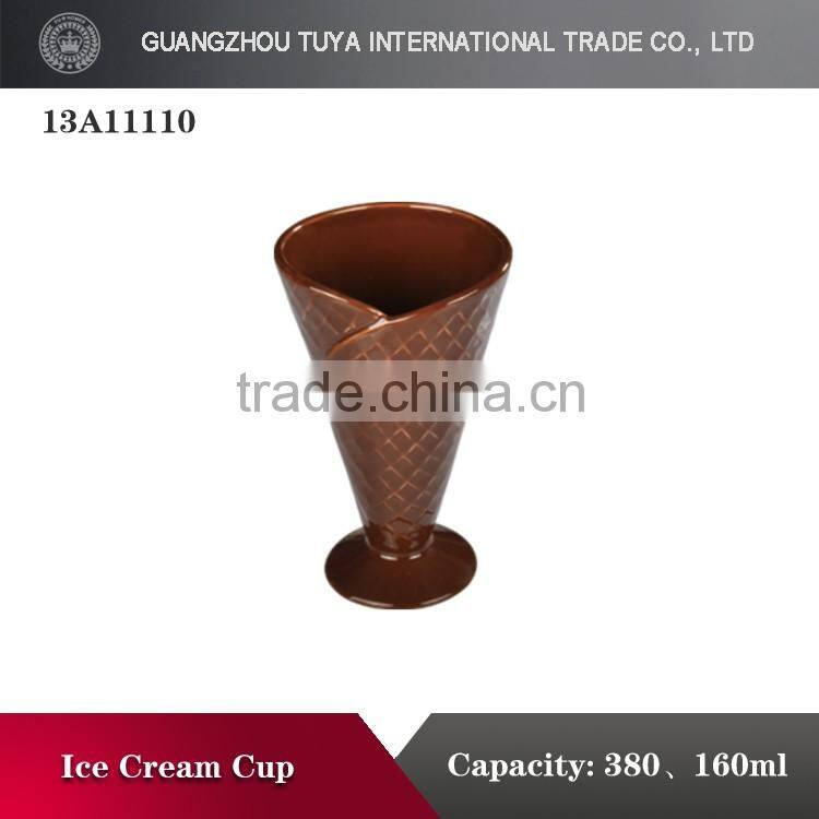 Design ceramic ice cream cup/high quality dessert tableware