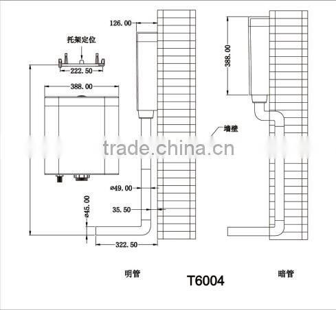 Water-saving dual plastic toilet cistern T6004