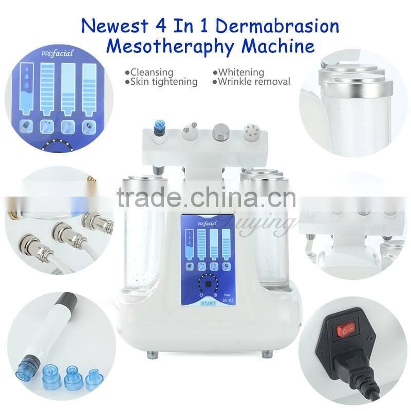 2016 Newest 4 in 1 small bubbles water dermabrasion facial cleansing machine beauty equipment