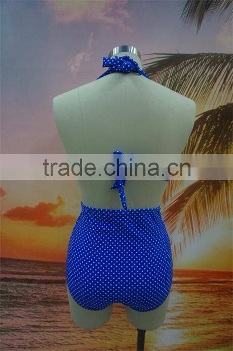New arrival Dot print fashion retro high waist bikini