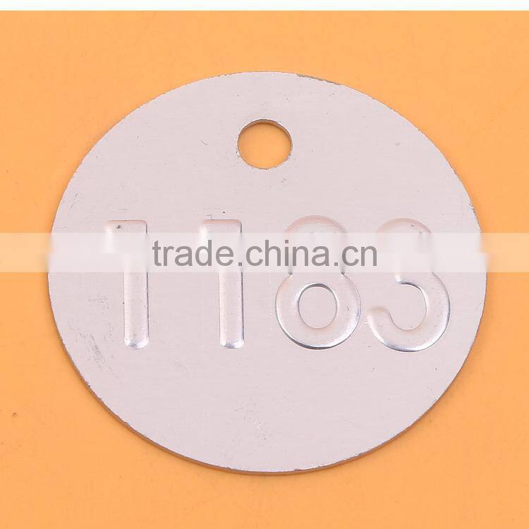 Small round Lettering embossed aluminium tags