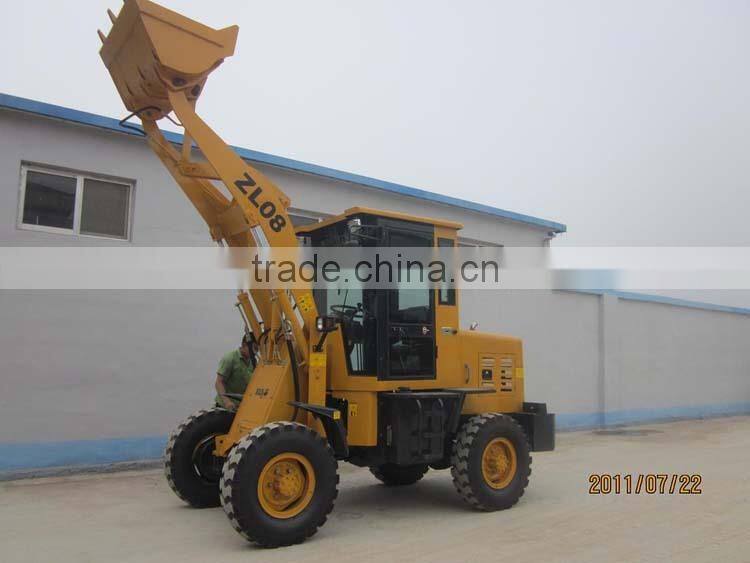 China 800kg ZL08F wheel loader with Yuchai/changchai diesel engine