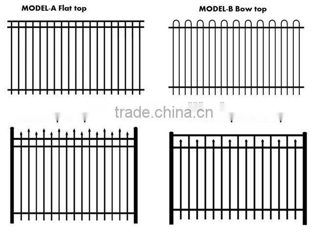 Black color powder coated China supplier steel palisade fence