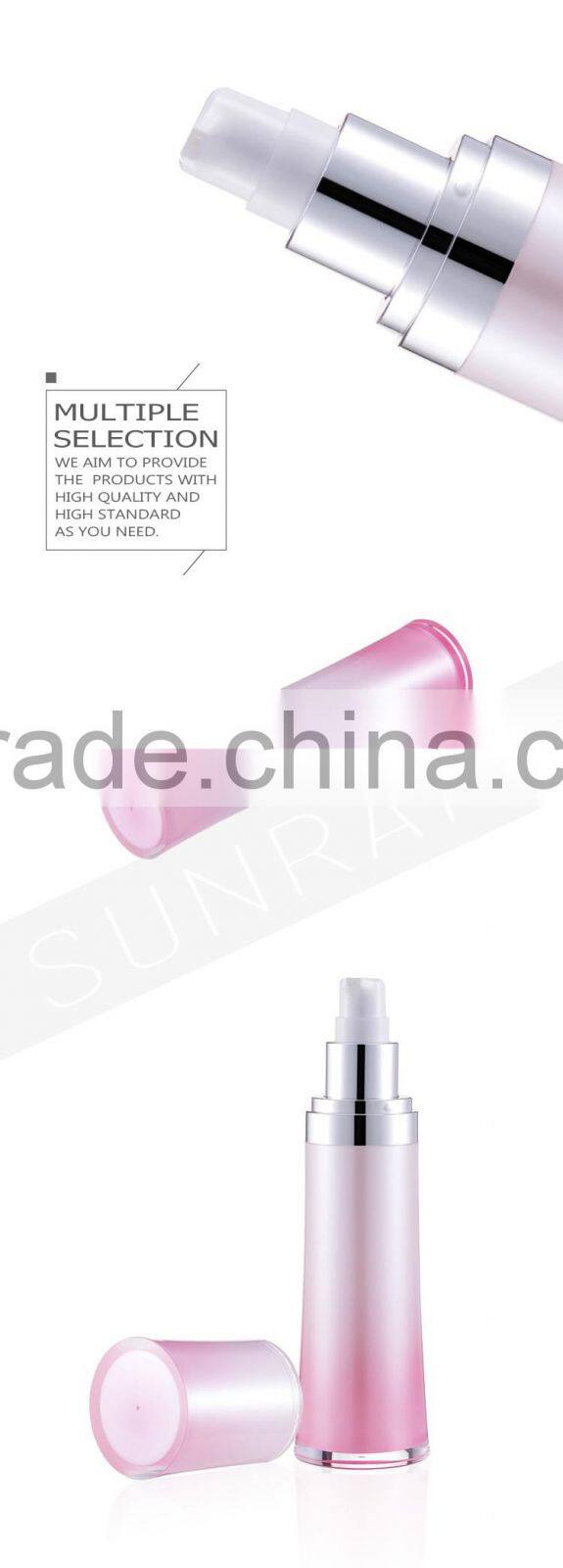 Sun-rain Hot Stamping screen printing PMMA materia airless lotion spray bottle