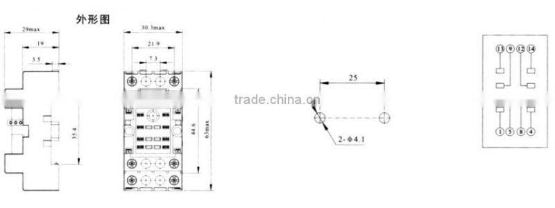 HEIGHT Hot Sale RX78720 Relay Socket / 14pin Relay Socket/General relay socket with High Quality Factory Price