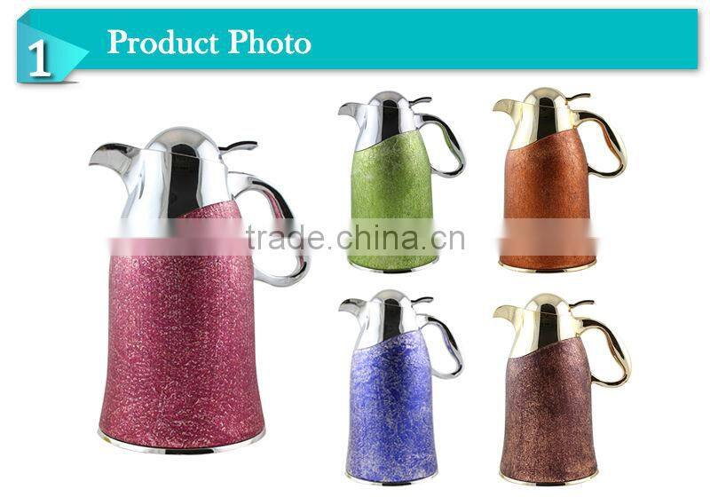 Golden arabic metal printing tea pot set for dubai