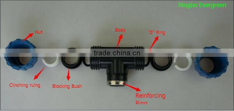 PP compression fitting hdpe female tee