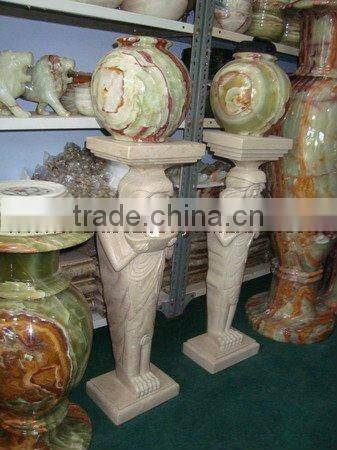 A GRADE VERONA BEIGE MARBLE PEDESTALS