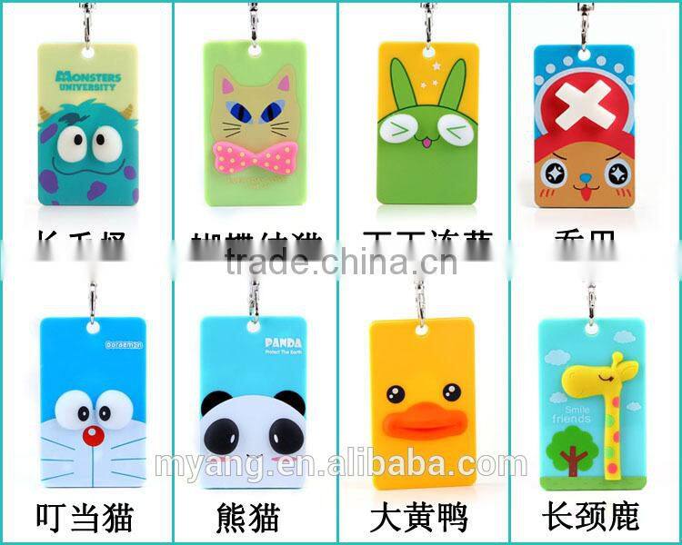BPA Free Lovely Cartoon silicon Card / ID Holder Luggage Tag Bank / Bus / Credit Card Cover