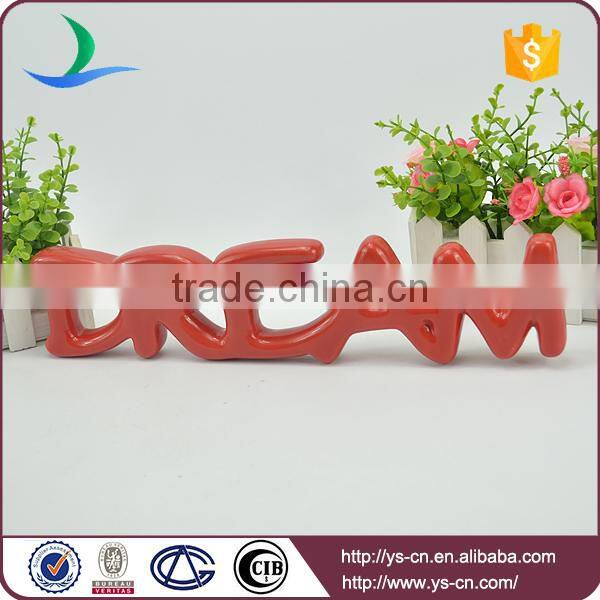 "DREAM" shape ceramic letter sign board for decoration