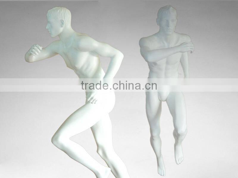Male Running Realistic Strong Athletic Fiberglass Mannequin Display For Sale