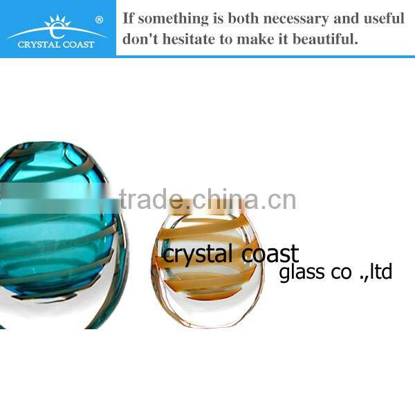 amber and blue aroma reed diffuser glass bottle