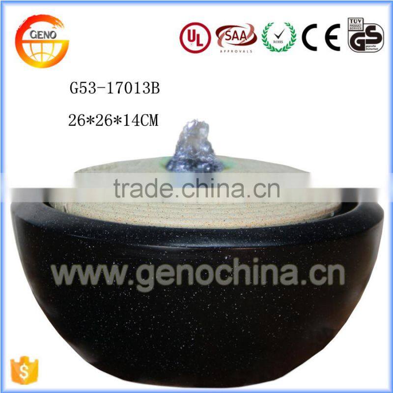 Trade assurance 2017 mini round home decoration resin crafts water fountain