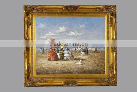 Gold plated wooden classical wooden frame oil painting