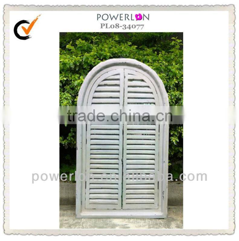 Wooden frame antique window mirror