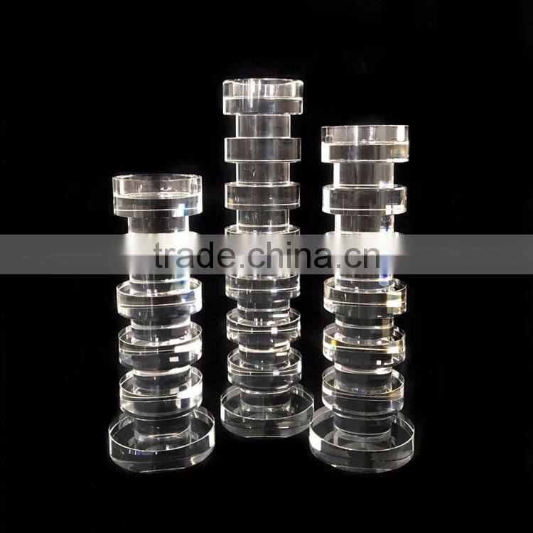2016 latest design wedding crystal candle holder for home decoration