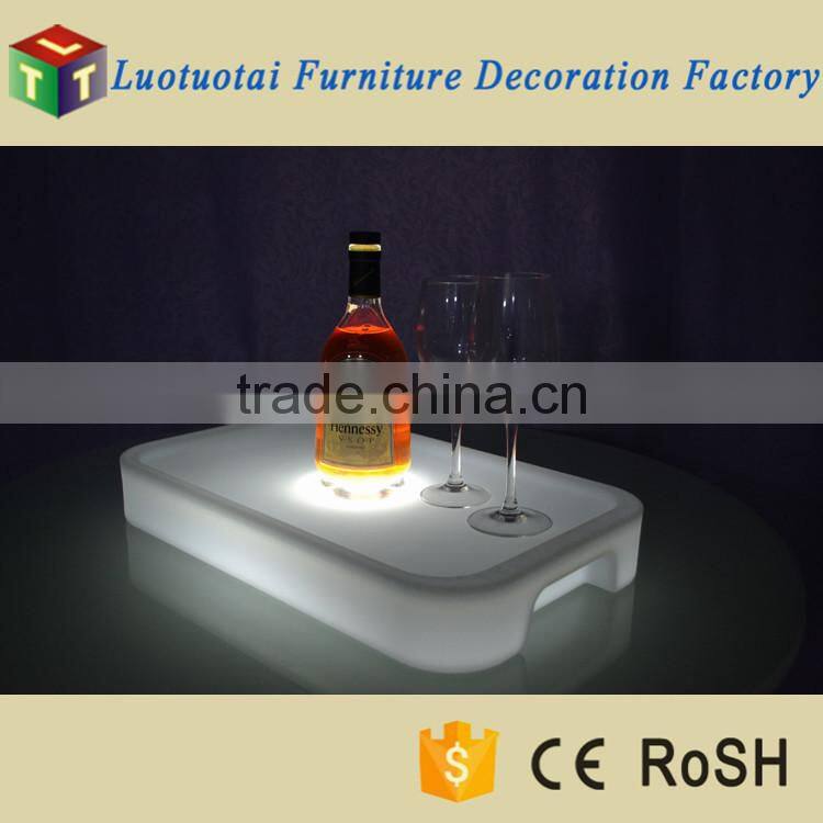 Disco and night club use 16 color changed led bar wine tray with remote cotrol