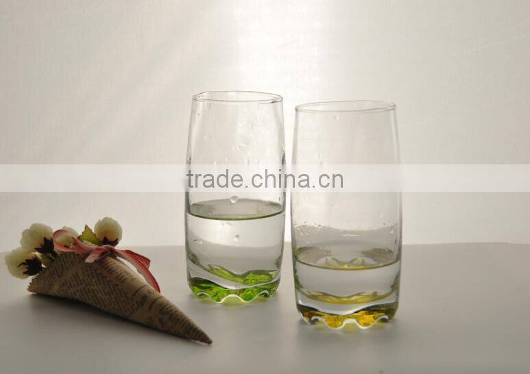 FDA inspection wholesale bottom colored water glass