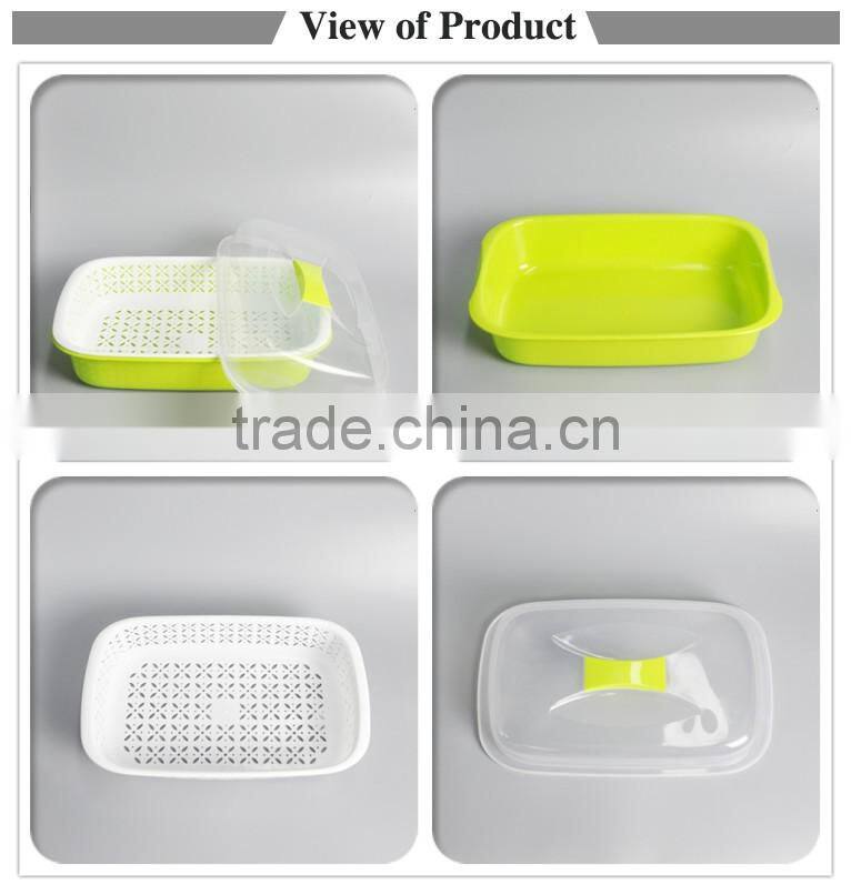 Competitive price plastic food storage basket with cap for sale