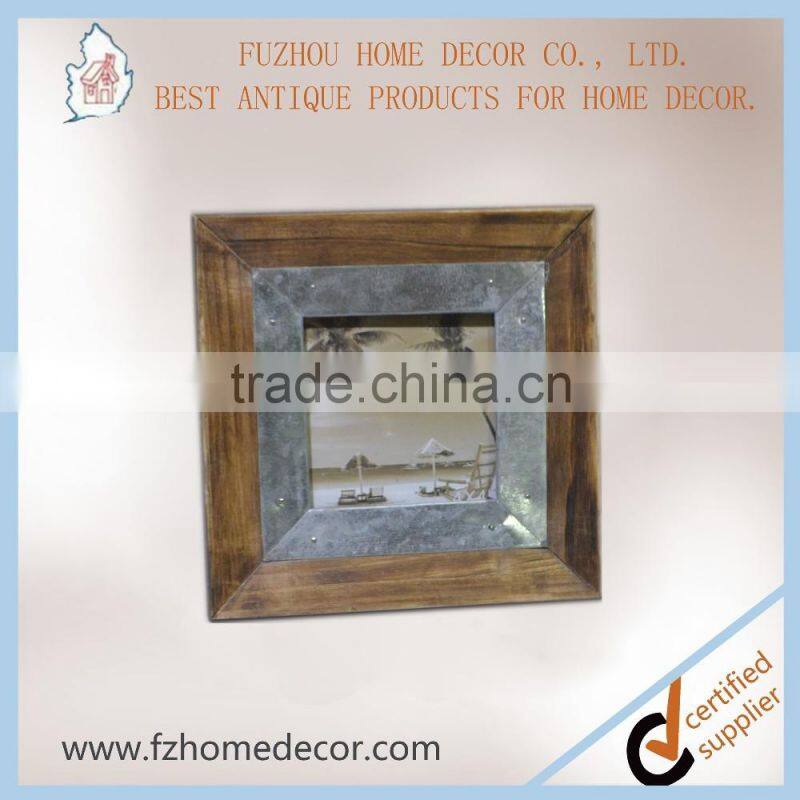 Antique wood photo frame metal photo frame