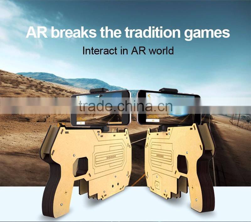 2017 New Arrival AR Gun Mobile Games Control Gun, AR Reality Experience Bluetooth Game Controller Wooden Gun For IOS/Android