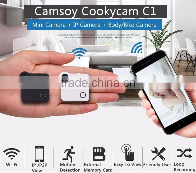 New Arrival C1 Smart Cam 720P Battery Powered Wearable WIFI Wireless Hidden IP Camera