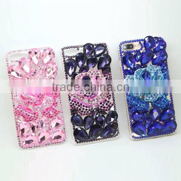 PC +TPU phone case diamond sticker phone hull protective back cover for iphone 7 7plus