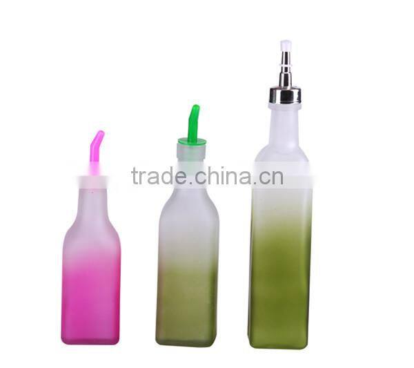 200ml 350ml 600ml glass oil & vinegar bottle with color coating