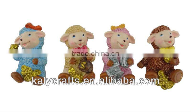 2015 chinese zodiac cartoon sheep resin fridge magnet