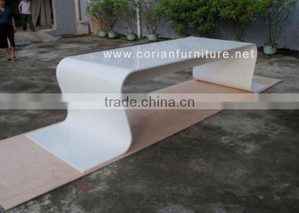 Corian &wood made round coffee table side table