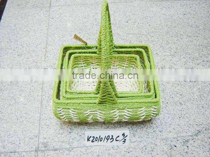 Set of three Paper rope gift storage basket for Easter