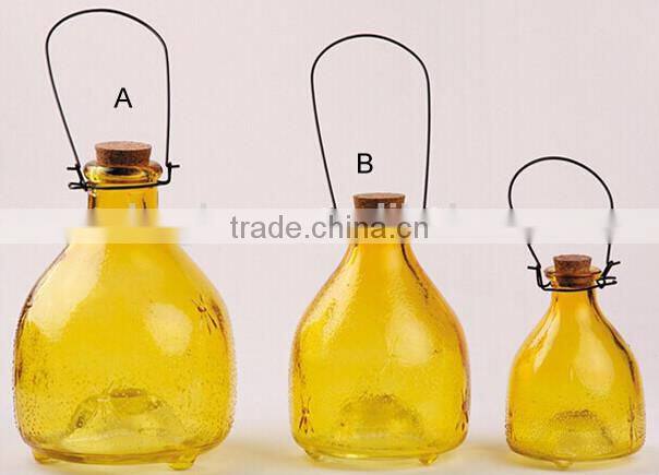 Hanging and Colored Glass bee catcher / wasp trap