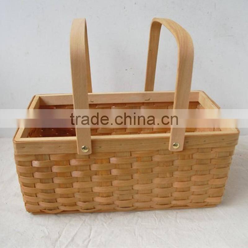 spilt wood hand made cheap folding wooden basket basket fruit basket