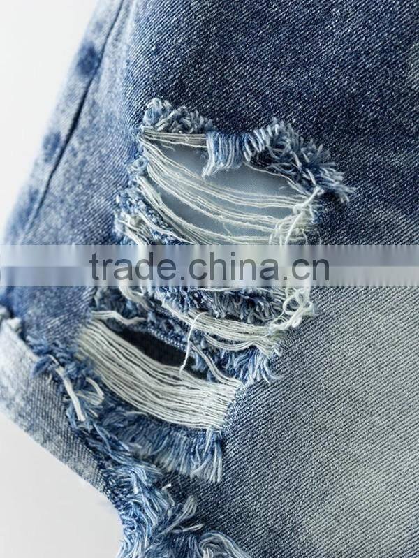 2017 New fashion short ripped jeans torn denim shorts for women