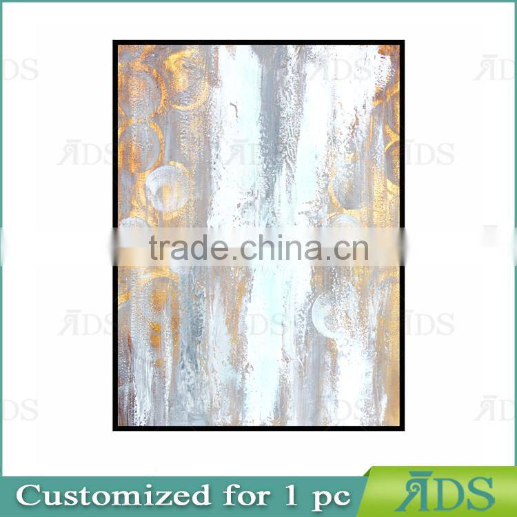 Hand Painted Canvas Abstract Oil Painting with Gold Leaf