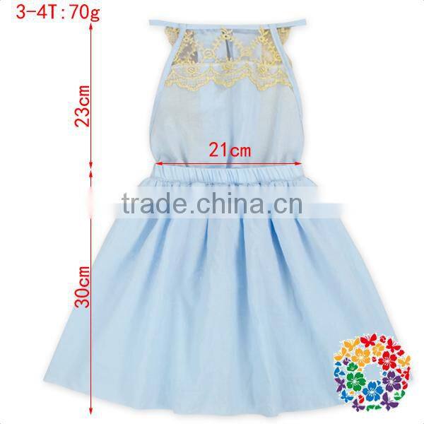 Wholesale New Design Sleeveless Blue Women Dresses Mazie Lace Embroidered Dresses