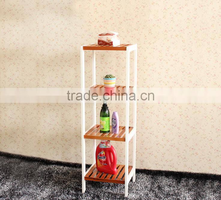Contrast colour walnut wood shelf for bath room