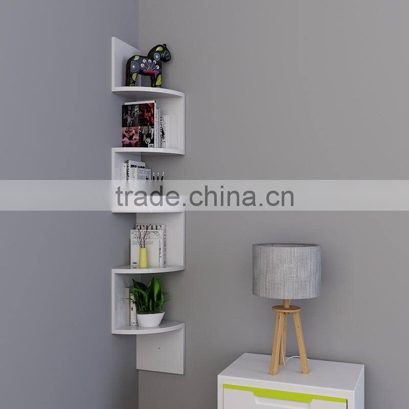 2017 new design best price wooden corner shelf