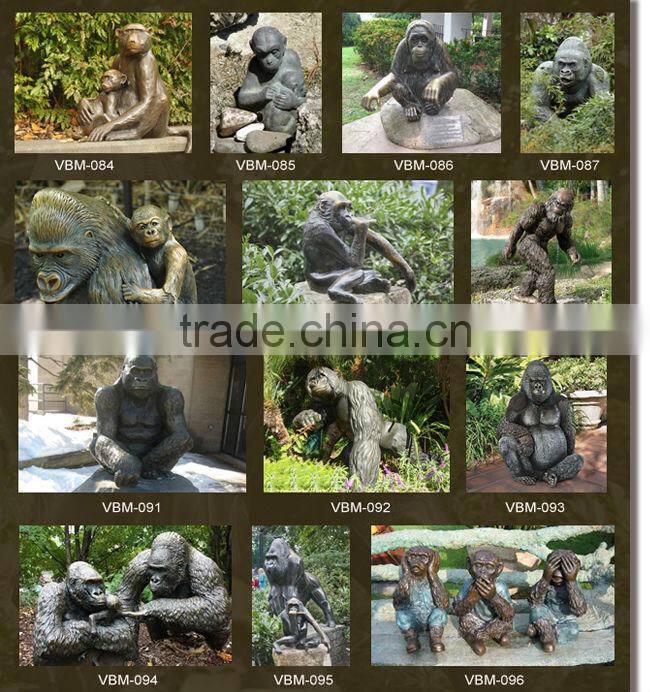 High quality large bronze gorilla sculpture