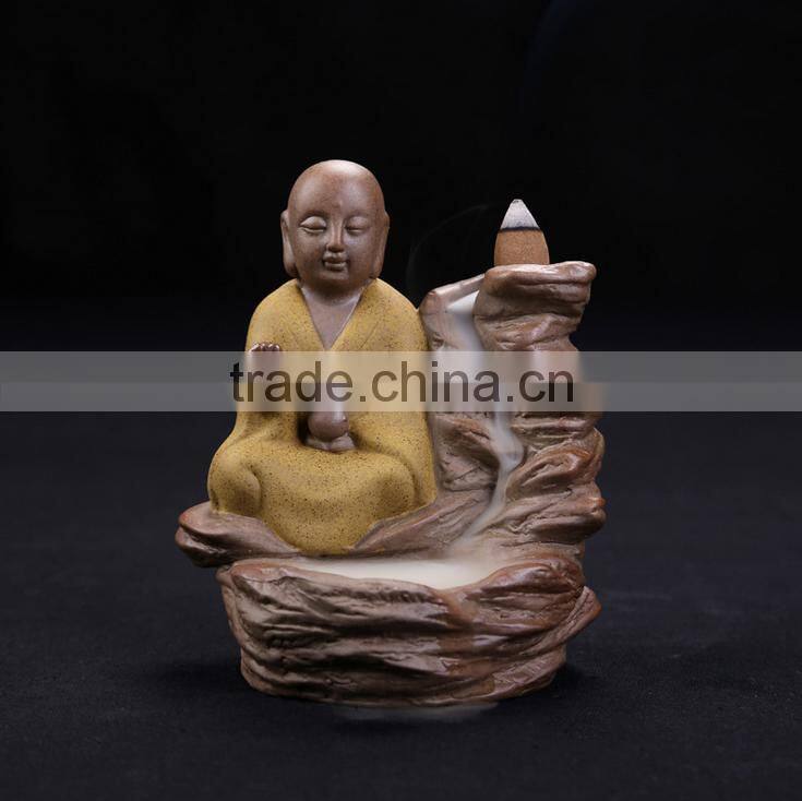 Buddha Guanyin Backflow Incense Burner Ceramic Crafts Decoration