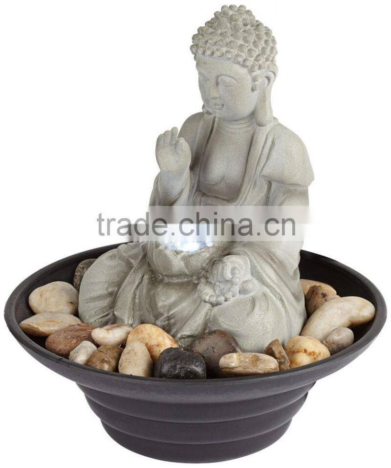 Sitting Buddha LED Tabletop Zen Fountain