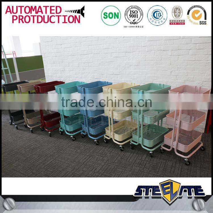 Kitchen furniture turkey 3 tier vegetable metal trolley cart