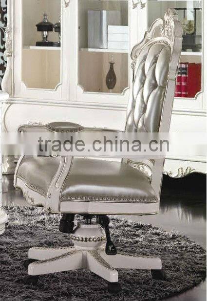 New French Classical Style Office furniture, Best Quality French Style Desk,Elegant Chair,Grand Bookcase(BG600089)