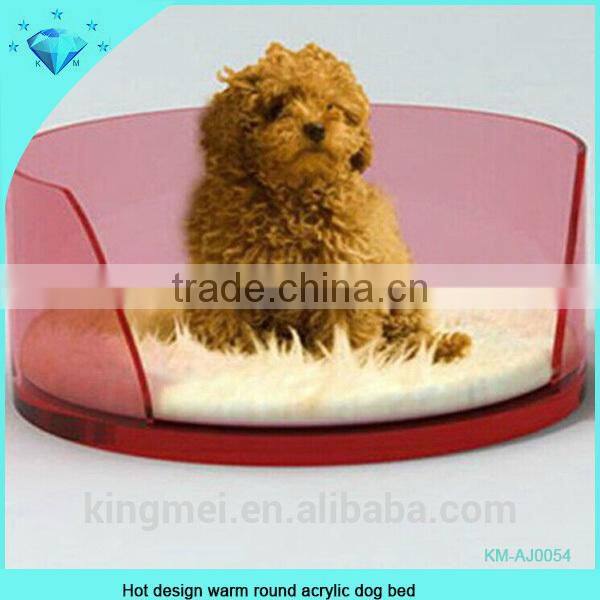 Hot Selling large capacity round acrylic pet bed for two dog
